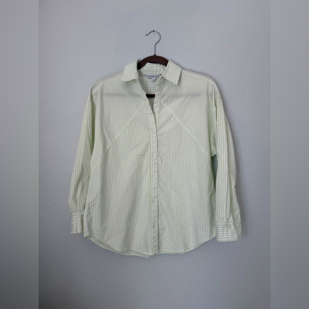 Ophelia Roe Striped Raglan Button Down | Small